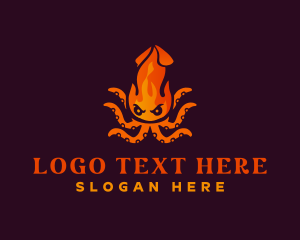 Fire - Squid Fire Restaurant logo design