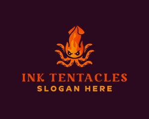 Tentacles - Squid Fire Restaurant logo design