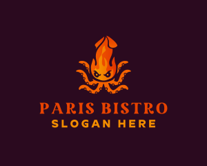 Squid Fire Restaurant logo design