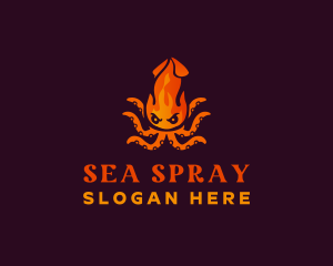 Squid Fire Restaurant logo design