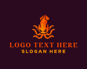 Tentacles - Squid Fire Restaurant logo design