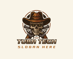 Cowboy Skull Guns logo design