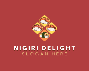 Sushi Nigiri Food logo design