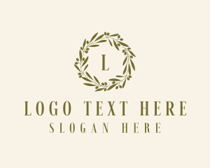 Botanical - Olive Wreath Organic Gourmet logo design