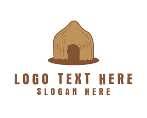 Brown - Tribal Primitive Hut logo design