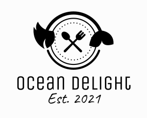 Seafood Restaurant Plate logo design