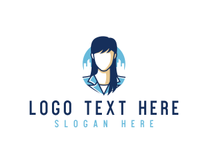 American Suit - Corporate Woman Employee logo design