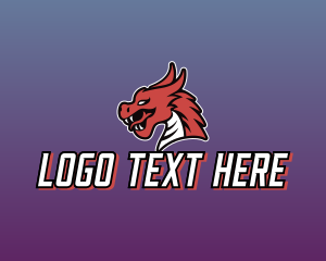 Red Dragon - Mythical Dragon Monster logo design