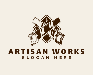Craftsman - Saw Woodcutter Carpentry logo design