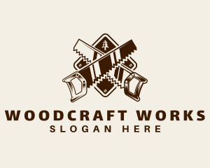Carpentry - Saw Woodcutter Carpentry logo design