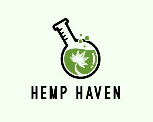 Cannabis Laboratory Flask  logo design