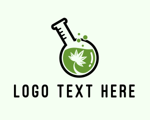 Flask - Cannabis Laboratory Flask logo design