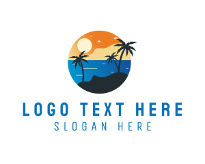 Beach Resort - Tropical Beach Resort Island logo design