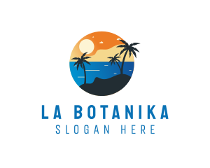 Tropical Beach Resort Island Logo