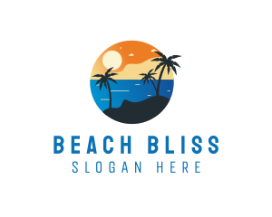 Tropical Beach Resort Island logo design