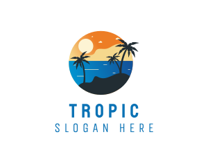 Tropical Beach Resort Island logo design