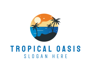 Tropical Beach Resort Island logo design