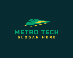 Metro - Lightning Railway Train logo design