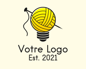 Needle Yarn Bulb logo design