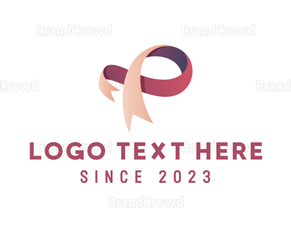 Elegant Ribbon Letter P Logo