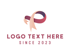 E Commerce - Elegant Ribbon Letter P logo design