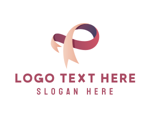 Elegant Ribbon Letter P Logo