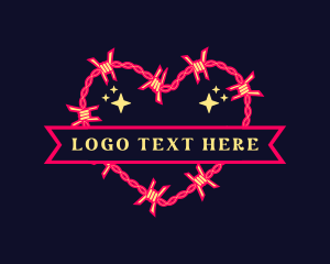 Website - Heart Barbed Wire logo design