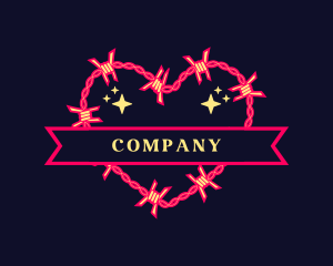 Barbed Wire - Heart Barbed Wire logo design