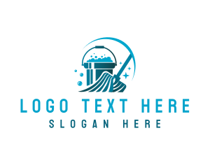 Clean - Mop Bucket Cleaning logo design