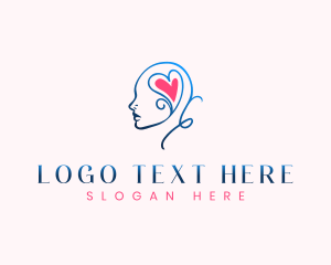 Face - Woman Mind Heart logo design