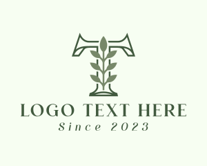 Green - Green Plant Letter T logo design