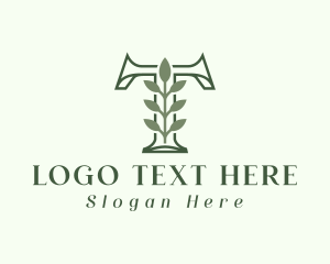Green Plant Letter T Logo