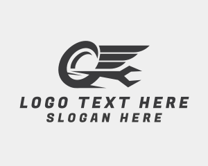 Tire - Gray Tire Wrench Wings logo design