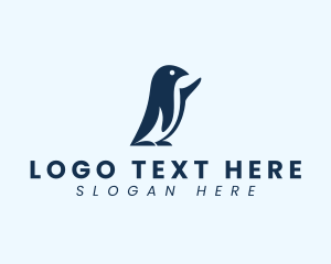 Waving - Avian Penguin Bird logo design