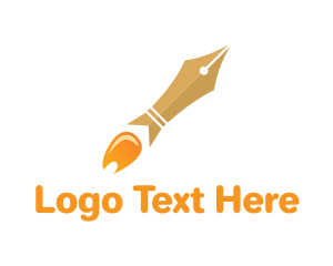 Public Relations - Rocket Launch Pen logo design