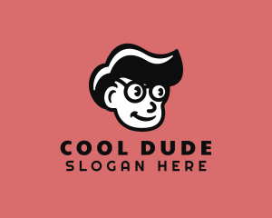 Dude - Geek Boy Character logo design