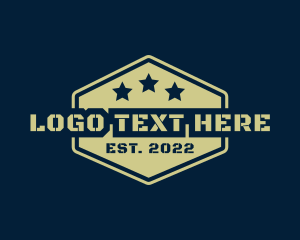 Military Base - Hexagon Military Soldier logo design