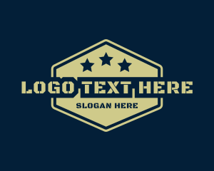 Hexagon Military Soldier Logo