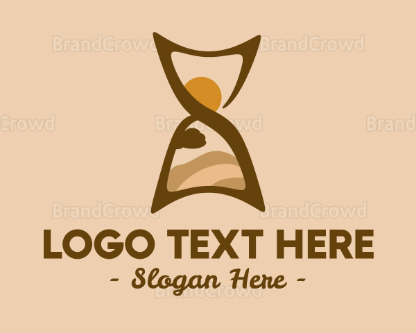 Desert Travel Hourglass Logo