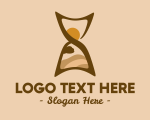Time - Desert Travel Hourglass logo design