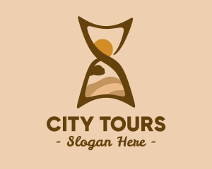 Sightseeing - Desert Travel Hourglass logo design