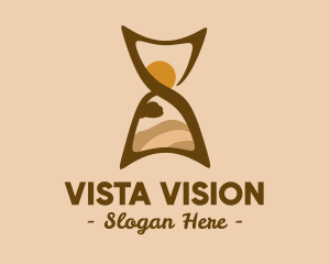 View - Desert Travel Hourglass logo design