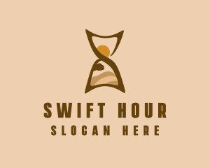 Desert Travel Hourglass logo design