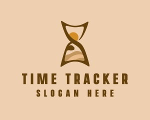 Desert Travel Hourglass logo design