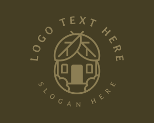 Dark - Organic Leaf Hut logo design