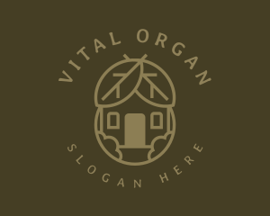 Organic Leaf Hut logo design