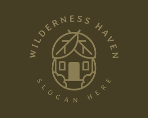 Lodge - Organic Leaf Hut logo design