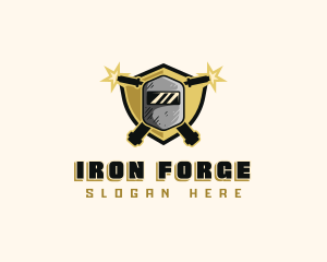 Metalwork Welding Shield logo design