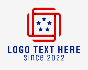 Election - Ribbon Patriot Flag logo design