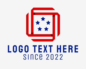 Flag - Ribbon Patriot Flag logo design